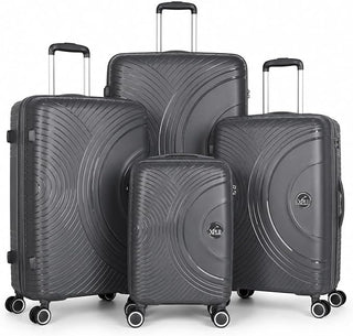 XPLR Lightweight Polypropylene Charcoal Grey Hard Shell Luggage – 8 Silent 360° Spinner Wheels with Built-in TSA Lock – 20”, 24”, 28” and XL 32” Size – 3 Pc and 4 Pc Sets