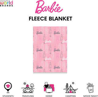 Barbie Official Licensed Fleece Blanket Figures Bedroom Design  Warm Super Soft Feel Throw  Perfect for Home, Bedroom, Sleepovers & Camping