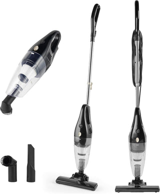 Beldray Stick Vacuum - Bagless Vacuum Cleaner, 2-In-1 Converts To Handheld, 1L Dust Tank, Washable HEPA Filter, Lightweight, Powerful Suction, 500W, Accessories Included, Platinum, BEL0770P-150
