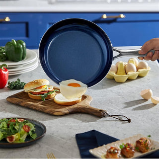 Blue Diamond 7-Pcs Cookware Set - Casserole, Frying & Wok Lids & Mats