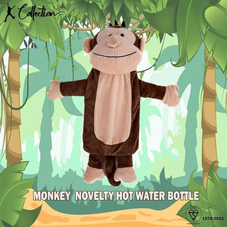 K Collection 3D Novelty Hot Water Bottle With Removable Cover -  750 ML Capacity - Monkey Design