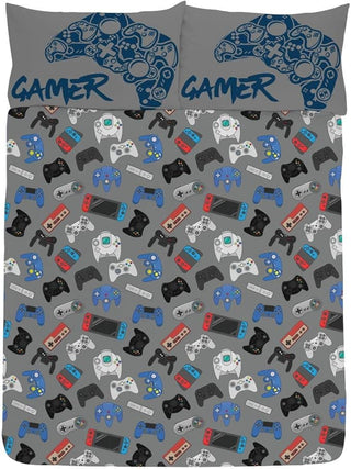 Gamer Reversible Duvet Set - Gaming Controller Design - Single and Double
