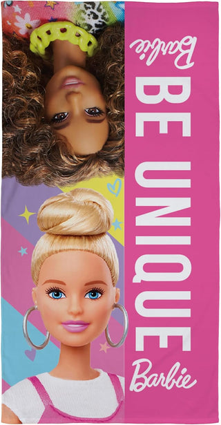 Barbie Official Towel Super Soft Feel, Fresh Design Perfect The Home, Bath, Beach & Swimming Pool  100% Cotton, One size 140cm x 70cm, Pink