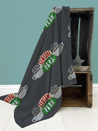 Friends Bed Throw Super Soft Blanket - Coffee Shop Design - 100% Polyester - 100 x 150cm