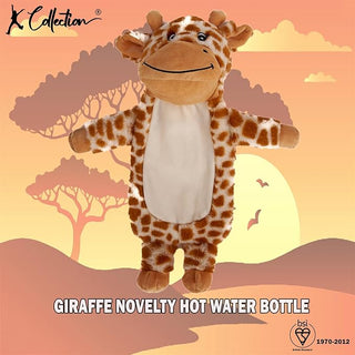 K Collection 3D Novelty Hot Water Bottle With Removable Cover -  750 ML Capacity - Giraffe Design