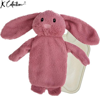K Collection 3D Novelty Hot Water Bottle With Removable Cover -  750 ML Capacity - Bunny Design