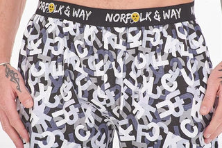 Norfolk & Way Mens 2 Pack Lounge Shorts - Novelty All Over Print Design - Sizes S - 2XL