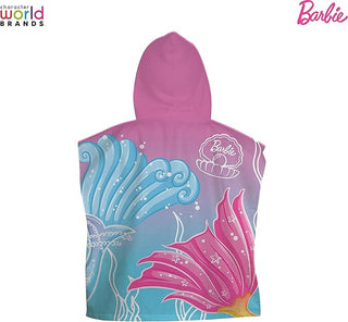 Barbie Hooded Towel Poncho - Barbie Marmeid Design - 100% Cotton - 115 x 50 cm