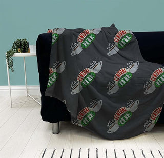 Friends Bed Throw Super Soft Blanket - Coffee Shop Design - 100% Polyester - 100 x 150cm