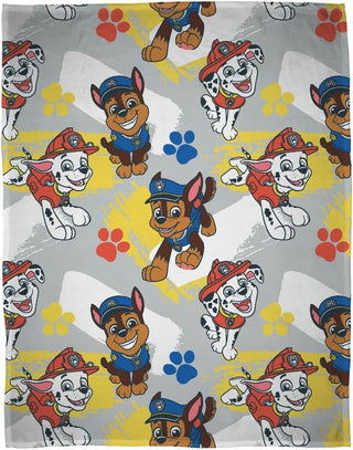 Paw Patrol Fleece Blanket - Splodge Design - 100% Polyester - 100 x 150cm
