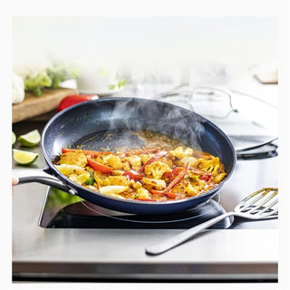 Blue Diamond 7-Pcs Cookware Set - Casserole, Frying & Wok Lids & Mats