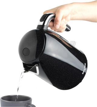 Salter Boston 1.7L Kettle – Electric Cordless, Rapid Boil, 360° Swivel Base, Removable Limescale Filter, Boil Dry Sensor, Strix Controller, Water Level Indicator, Auto Shut Off, 3kW, Black Shimmer