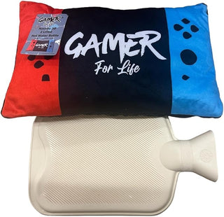 Gamer Hot Water Bottle - 2L Capacity - Gamer for Life Design - Removable Cover