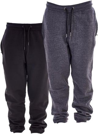 Keanu Kids Pack of 2 Regular Fit Joggers - Cotton Blend - Charcoal and Black