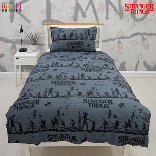 Stranger Things Reversible Duvet Set - Hawkins Town Map Design - Single and Double