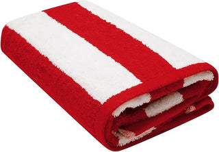 K Collection 2 Pack Cabana Stripe Beach Towel - 100% Cotton - 76 x 152 cm