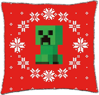 Minecraft Square Cushion - Seasons Greetings Design - 40x40cm