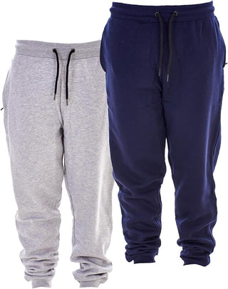 Keanu Kids Pack of 2 Regular Fit Joggers - Cotton Blend - Light Grey and Navy