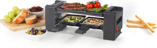 Giles & Posner Mini Raclette Grill - 2-Person Grill Machine, 2 Spatulas Included, Cheese Melting Pans, Non-Stick Cooking Plate, Power Indicator Light, Indoor, Compact, Small Families, Couples, 400W