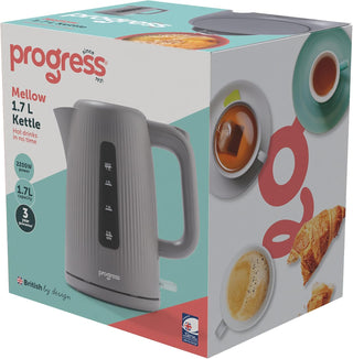 Progress Mellow 1.7L Electric Kettle 360° Swivel Base Auto Shut-Off Grey