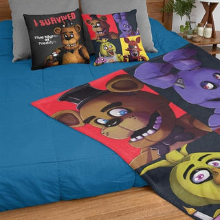 FNAF (Five Nights At Freddy's) Bed Throw Super Soft Blanket - Freddy Fazbear's Design - 100% Polyester - 100 x 150cm