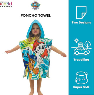 Paw Patrol Hooded Towel Poncho - Jungle Design - 100% Cotton - 115 x 50 cm