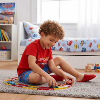Disney Pixar Cars Lightning McQueen Boys Short Pyjamas 2 Pack - 100% Cotton Kids Sleepwear