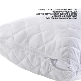 K Collection Premium Quilted Pillow Protectors - 2 Pack - Microfibre & Polyester
