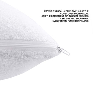 K Collection Premium Waterproof Pillow Protectors - 2 Pack - Terry Towelling & Polycotton