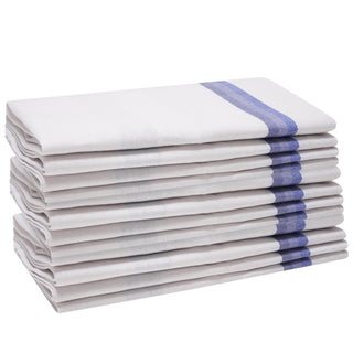 K Collection 12 Pack Kitchen Towels Set - 100% Pure Cotton Classic Herringbone Weave - Stripe Design