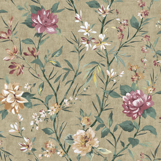 Holden Decor Oriental Trail Taupe Wallpaper 13821 – Elegant Botanical Design – 10m Roll