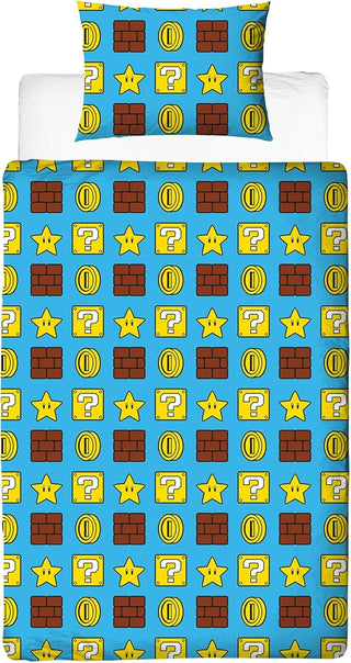 Nintendo Reversible Duvet Set - Super Mario Gang Design - Single