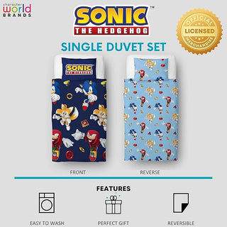 Sonic Reversible Duvet Set - Jump Design - Single