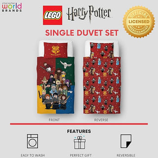 Harry Potter Reversible Duvet Set - Lego Design - Single