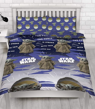Star Wars (The Mandalorian) Reversible Duvet Set - Baby Yoda Design - Single and Double