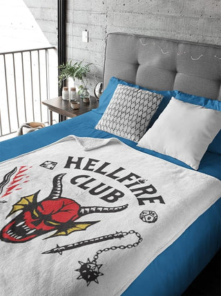 Stranger Things Fleece Throw Blanket - Hellfire Club Design - 100% Polyester - 100 x 150cm