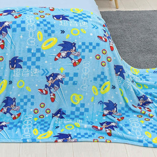 Sonic the Hedgehog Fleece Blanket Super Soft Warm Blue Go Design Throw Perfect For The Home, Bedroom Camping & Sleepovers
