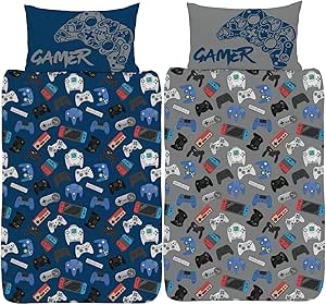 Gamer Reversible Duvet Set - Gaming Controller Design - Single and Double
