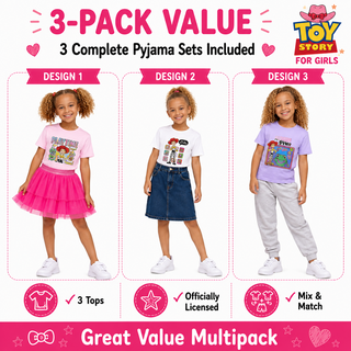 Disney Toy Story Girls T-Shirts 3 Pack – Jessie Adventurous Cowgirl Long Length Tops – Kids Ages 18 Months to 10 Years – Officially Licensed - image 2