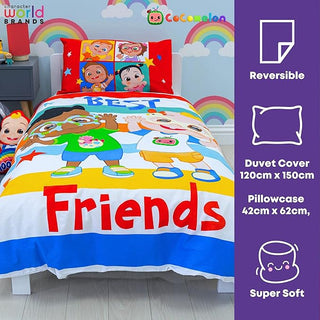 CoComelon Reversible Duvet Set - Bets Friends Design - Toddler Cot Bed