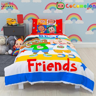 CoComelon Reversible Duvet Set - Bets Friends Design - Toddler Cot Bed
