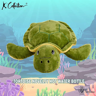 K Collection 3D Novelty Hot Water Bottle With Removable Cover -  800 ML Capacity - Turtle Design