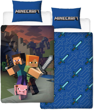 Minecraft Reversible Duvet Set - Good Guys Design - Single and Double
