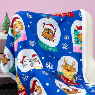 Paw Patrol Fleece Throw Blanket - Xmas Chase, Rubble, Skye Design - 100% Polyester - 100 x 150cm
