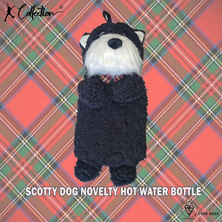 K Collection 3D Novelty Hot Water Bottle With Removable Cover -  750 ML Capacity - Scottie Dog Design