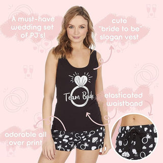 Metzuyan Ladies Shortie Pyjamas - Bride to be Design - 100% Cotton