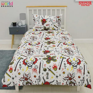 Stranger Things Reversible Duvet Set - Hellfire Club Design - Single