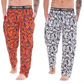 Norfolk & Way Mens 2 Pack Lounge Pants - Novelty All Over Print Design - Sizes S - 2XL