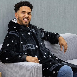 Fortnite Kids Fleece Oversized Hoodie - Icons Design - Super Soft Sherpa