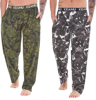 Keanu Mens 2 Pack Lounge Pants - Camouflage Design - Sizes S - 2XL